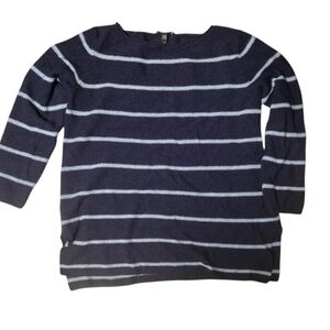 Eileen Fisher Womene Blue Strioed Alpaca Wool Sweater Small Petite